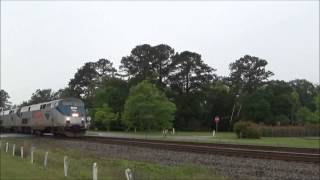 Amtrak 98 Silver Meteor Speeding Through Ludowici GA w Big Game Train Unit 42815 [upl. by Acined]