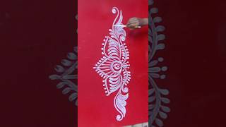 Easy Door Border Alpona Design For Laxmipujarangolialponaalponaartalponadesignyoutubeshorts [upl. by Narf]