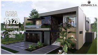 House Design  Modern House Design  16x20m 2 Storey  5 Bedrooms [upl. by Esinehc716]