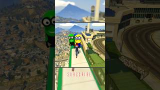 GTA 5 Spiderman amp Rainbow Minions Team Jumping Off Highest Buildings gta gtavspiderman shortvideo [upl. by Crescint360]