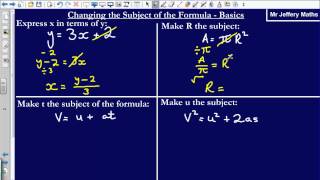 Changing the Subject of the Formula GCSE Edexcel Maths [upl. by Mill]