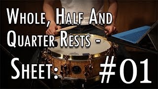 Snare Drum Exercise Whole Half and Quarter Rests Sheet 1  Sonor AS 1405MB [upl. by Nnav312]