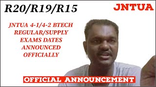 JNTUA 4142 BTECH REGULARSUPPLY EXAMS DATES WITH NOTIFICATION ANNOUNCED OFFICIALLY jntua [upl. by Strauss]