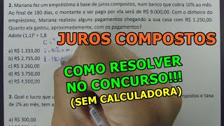 JUROS COMPOSTOS  SÓ QUESTÕES DE CONCURSO [upl. by Tlevesoor]