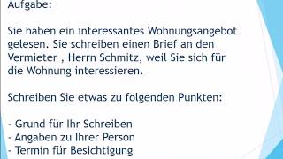 neue Wohnung mieten  Brief schreiben zur Prüfung B1 екзамен B1 [upl. by Falzetta]