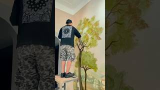 Transforming Spaces with Stunning Wall Art  Nature Mural Magic 🌄🎨 shorts youtubeshorts [upl. by Mauro]