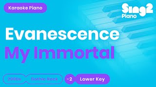 Evanescence  My Immortal Lower Key Karaoke Piano [upl. by Eillib]