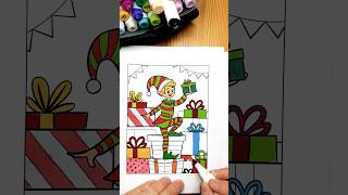 Epic Elf Coloring Time 🎄coloring elf christmas winter forkids timelapse kids art trend [upl. by Charmain445]