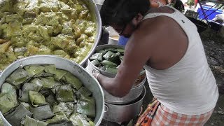 Indian Street Food at Marriage Ceremony  Bhetki Paturi Barramundi Fish Preparation  Bengali Food [upl. by Alket199]