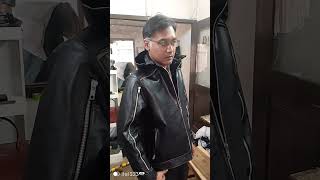 leather jacket making in our factory 100 genuine leather jacket jacketmaking mmashleather [upl. by Jason]