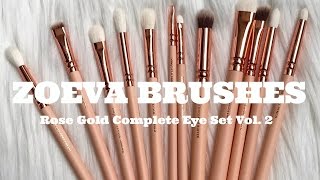 ZOEVA BRUSHES ROSE GOLDEN COMPLETE EYE SET VOL2 [upl. by Ricker]