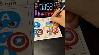 Drawing Capitan America🇺🇸30 sec 3 min 30 min challenge [upl. by Dera]