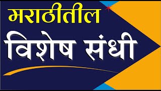 Marathi Grammar  marathi vishesh sandhi  विशेष संधी  SSPZEST [upl. by Burnight966]