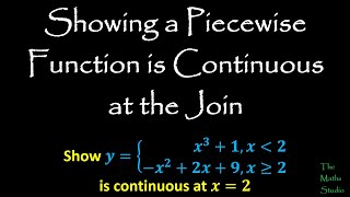 How to show that a piecewise function is continuous at the join precondition for differentiability [upl. by Finnie]