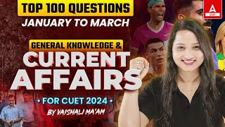 TOP 100 Questions January to March  GK amp Current Affairs  For CUET 2024🔥🔥 [upl. by Wemolohtrab576]