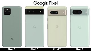 Google Pixel 5 VS Pixel 6 VS Pixel 7 VS Pixel 8 [upl. by Ode]