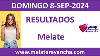 Resultado del sorteo Melate del domingo 8 de septiembre de 2024 [upl. by Eastlake]