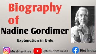 Biography of Nadine Gordimer explained in UrduHindi [upl. by Steinway]