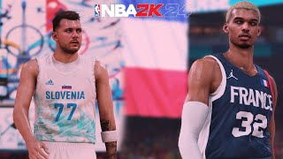 Luka and Wemby Face Off in the Olympics  NBA 2K24 Olympics Mode  Slovenia vs France [upl. by Monroe442]