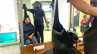 longhaircut experience and priceNaturals hair salon hairspa haircut Hairwash naturalssalon [upl. by Arraet]