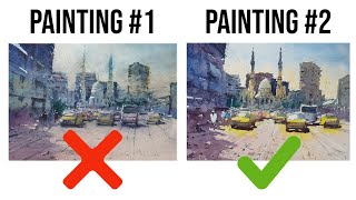 Make a mistake Paint the SAME scene AGAIN Tips on how to avoid overworking your watercolors [upl. by Bryant]