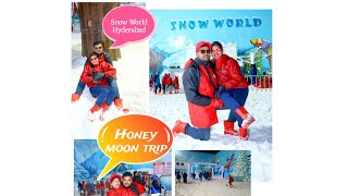 Honeymoon trip day1 Snow 🌨️ ❄️ World Hyderabad  sanupapulifestyle tararani [upl. by Yarrum]