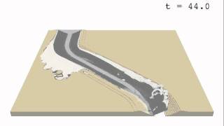 Turbidity current flowing in a meandering submarine channel [upl. by Buote34]