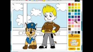 Psi patrol kolorowanka gra  nick jr games Paw Patrol coloring book 2017 [upl. by Imuya]