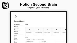 Notion Second Brain Organize Your Life and Boost Productivity [upl. by Kcirredal]