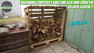 Brennholzlager  Brennholzunterstand EINFACH und GÜNSTIG selber bauen inkl befüllen  Niko TV [upl. by Sarat]