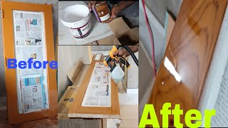 polish spray work Full Video glossy polish work తెలుగు woodpolishtelugutrendingviralvideo [upl. by Ahsiryt152]