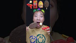 candy guns🔫 chocolate sticks🥡 dinosaur eggs🦖 frozen chocolate ice cream🍦 food funny shorts [upl. by Audwen]