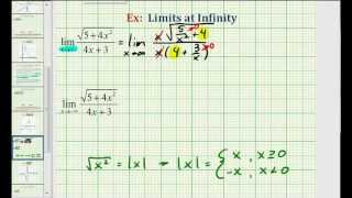 Ex Limits at Infinity of a Function Involving a Square Root [upl. by Yert]