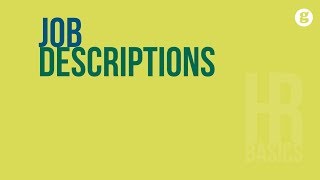 HR Basics Job Descriptions [upl. by Trude424]