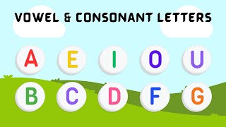 Vowel and Consonant Letters  Learning Vowels amp Consonants [upl. by Burgess142]