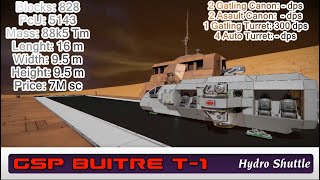 spaceengineers workshop GSP Buitre T1 Shuttle [upl. by Nnoved298]