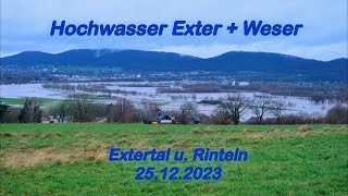 Hochwasser Exter  Weser in Extertal u Rinteln  25122023 [upl. by Annairba]