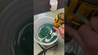 Pouring a base layer of coloured resin from designerepoxyresincanadau9745 👍😎 [upl. by Garratt381]