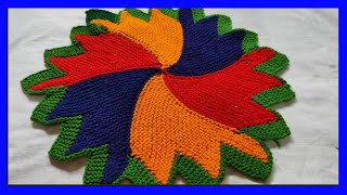 ३० फंदे से बनाए कलियों वाला पायदान एकदम आसान तरीके से knitting Paydan  door mat NILIMACREATION18 [upl. by Hannazus624]