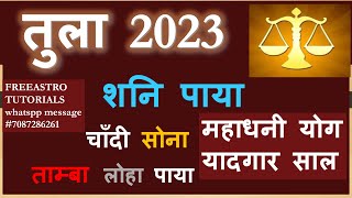 TULA RASHILAGNA तुला PREDICTIONS 2023 TULA RASHI RASHIFAL  तुला वार्षिक राशिफल SHANI RAJAT PAYA [upl. by Bartley461]