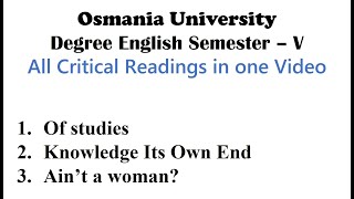 Criticla thinking All in one Sem5 english OU sem5engcriticalthinkingeducare [upl. by Robison]