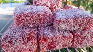 RASPBERRY LAMINGTONS RECIPE [upl. by Nairot]