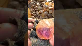 Wow Finding Natural Amethyst Crystal Carnelian Gemstones By Mining Hand In The River [upl. by Eladnyl]