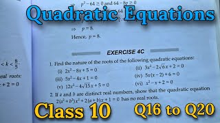 Ex 4C Q16 to Q20 Class 10 Quadratic Equations  RS Aggarwal  Chapter 4 CBSE  Rajmith study [upl. by Yager]