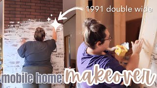 EXTREME MOBILE HOME MAKEOVER  1991 double wide mobile home renovations  modern farmhouse  ep12 [upl. by Ordnajela]