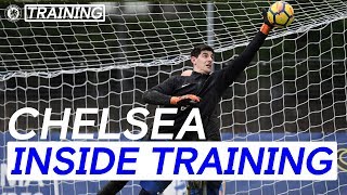 Flying Saves With Courtois  Training With The Chelsea Goalkeepers  Inside Training  Chelsea FC [upl. by Stalker]