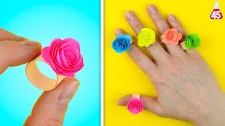 ANELLO DI CARTA con fiore fai da te  Paper Crafts [upl. by Heyde449]