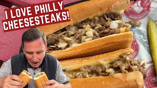 Trying my FIRST EVER PHILLY CHEESESTEAK WOW [upl. by Ahsienroc]