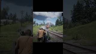 RDR 2 Hotchkiss cannon vs train rdrgameplay rdrd2 gaming [upl. by Liggett]