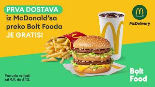 McDonalds Hrvatska  Uz Bolt Food prva dostava iz McDonaldsa je gratis [upl. by Aneetak]